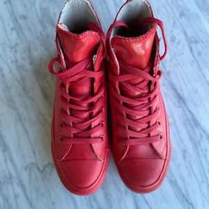 Converse Chuck Taylor High Top Red Rain Boots 3 5.5